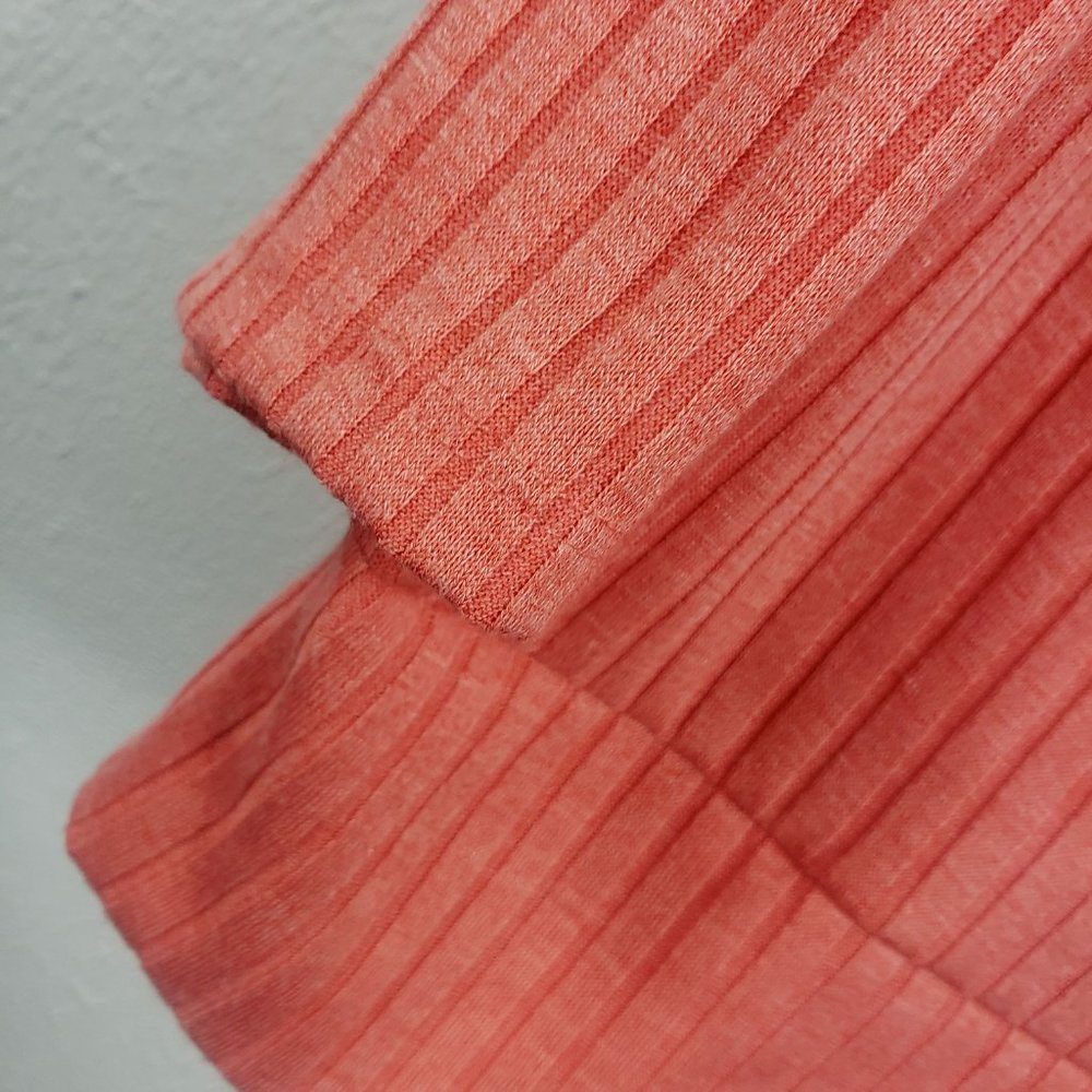 Apt.9 Women's Peach Button Down Ribbed Shirt Top Blouse Cardigan Sweater - Picture 5 of 11